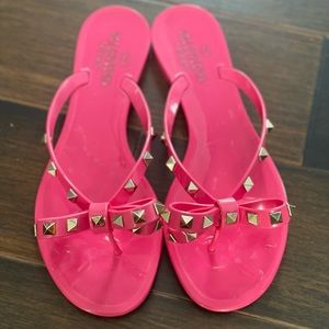 Valentino Garavani Rockstud PVC Flat Thong Sandals